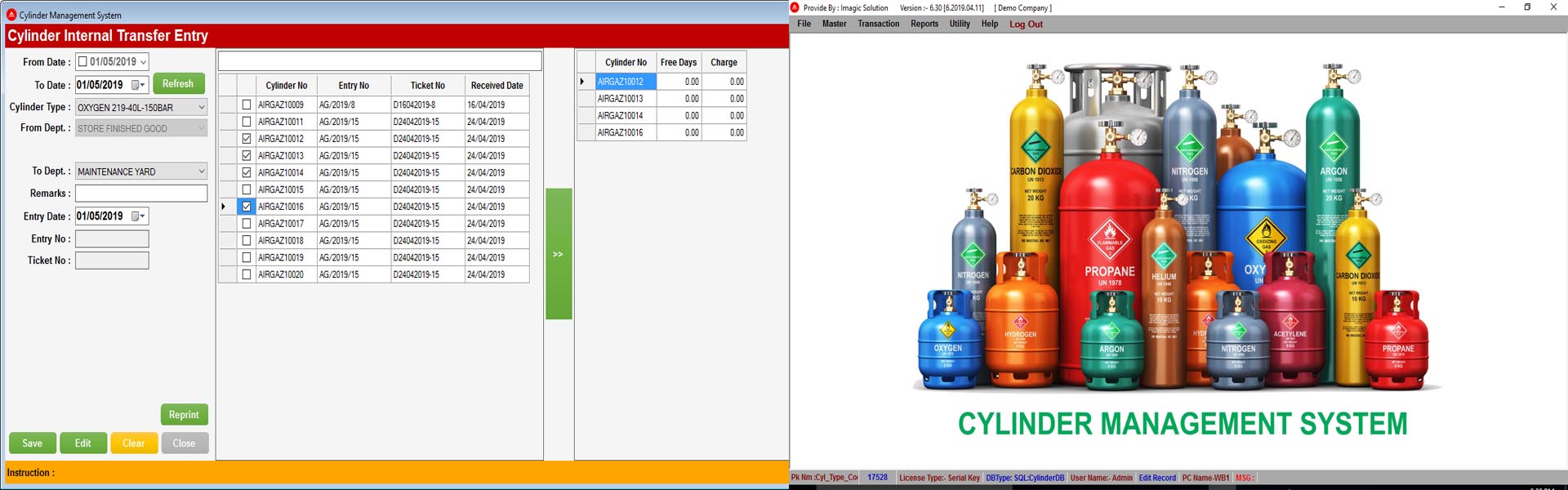 Cylinder Management software